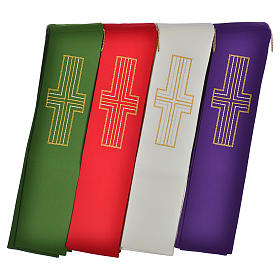 Priesterstolen: Diakon Stola mit Kreuz aus Polyester Priesterstolen: Diakon Stola mit Kreuz aus Polyester