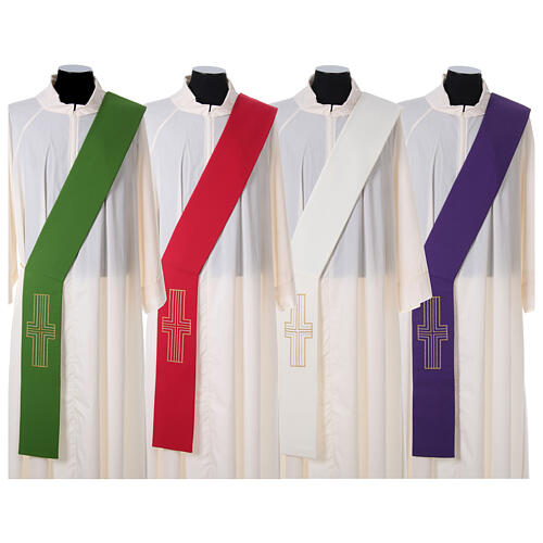 Diaconal stole in polyester with Alpha and Omega 1