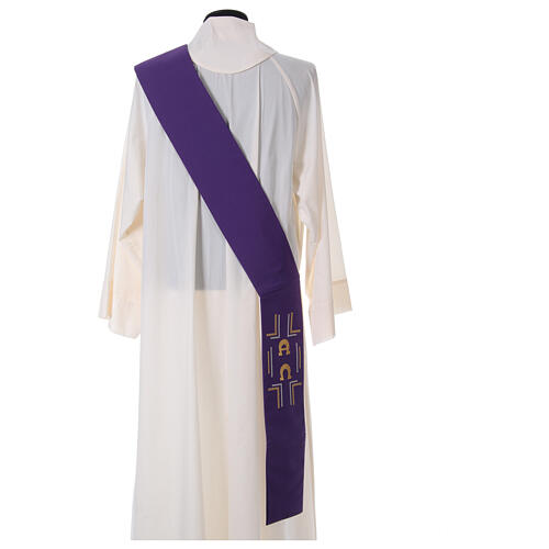 Diaconal stole in polyester with Alpha and Omega 7