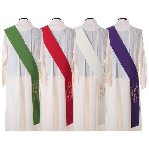 Deacon Stole in polyester with Alpha and Omega 8