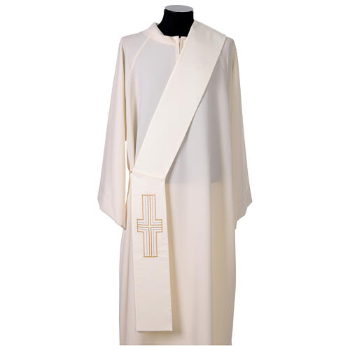 Diaconal stole in polyester with candles embroidery 1