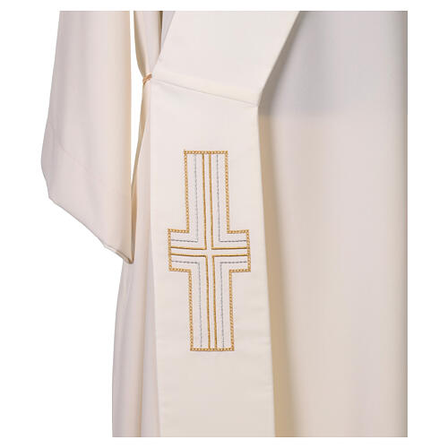 Diaconal stole in polyester with candles embroidery 2