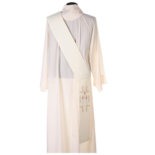 Diaconal stole in polyester with candles embroidery 3