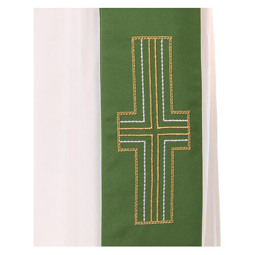 Diaconal stole in polyester with candles embroidery 2