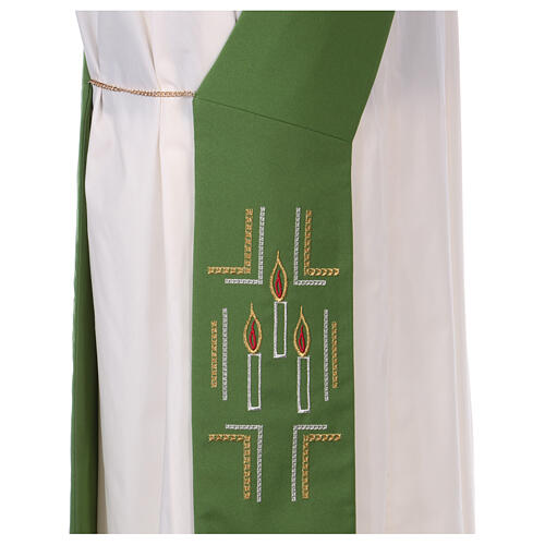 Estola diácono 100% poliéster velas 3