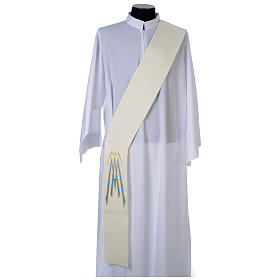 Diaconal stole in polyester with Marian symbol