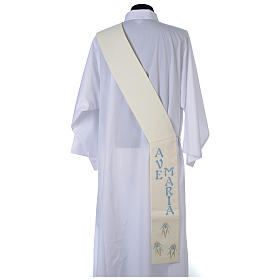 Diaconal stole in polyester with Marian symbol