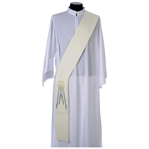 Diaconal stole in polyester with Marian symbol 1