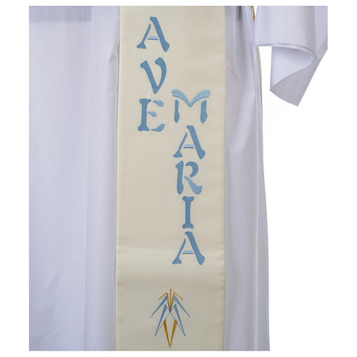 Diaconal stole in polyester with Marian symbol 4