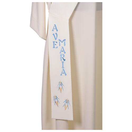 Etole pour diacre 100% polyester symbole marial 5