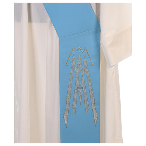 Etole pour diacre 100% polyester symbole marial 8