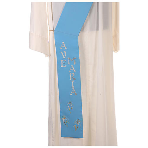 Deacon Stole in polyester with Marian symbol 7