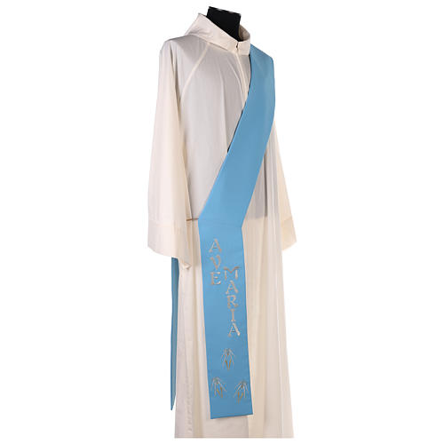 Deacon Stole in polyester with Marian symbol 8