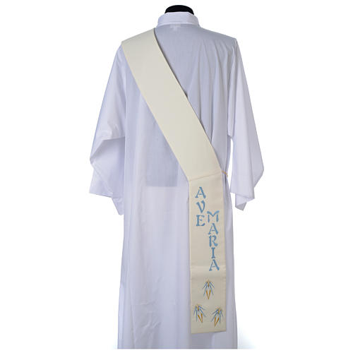 Deacon Stole in polyester with Marian symbol 2