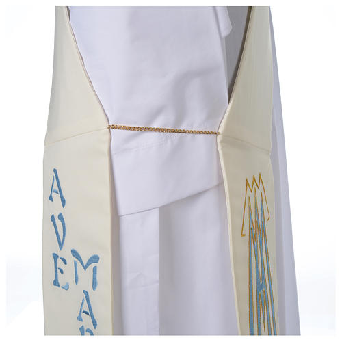 Deacon Stole in polyester with Marian symbol 5