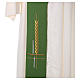 Diaconal stole in polyester, cross and ear of wheat embroidery s2