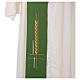 Diaconal stole in polyester, cross and ear of wheat embroidery s2