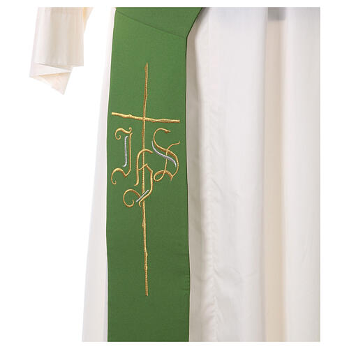 Diaconal stole in polyester with IHS and cross symbols 2