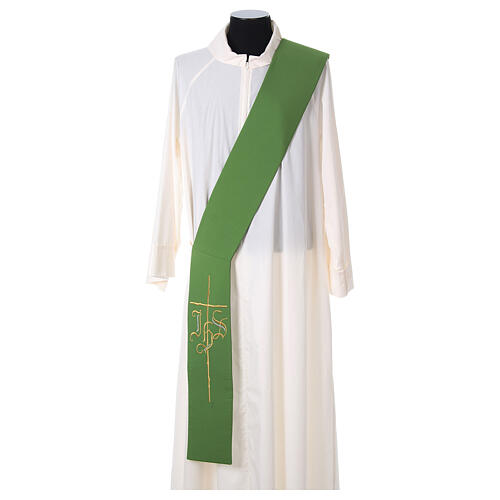 Diaconal stole in polyester with IHS and cross symbols 3