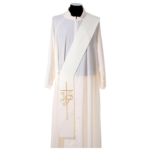Diaconal stole in polyester with IHS and cross symbols 5