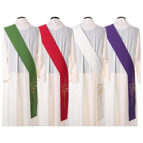 Diaconal stole in polyester with IHS and cross symbols 8