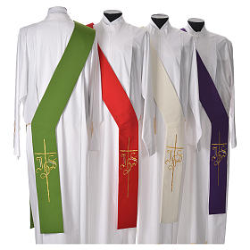 Stole: Stola da diacono 100% poliestere IHS croce Stole: Stola da diacono 100% poliestere IHS croce