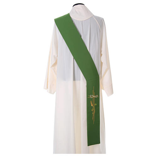 Diaconal stole in polyester with cross and ear of wheat symbols 9