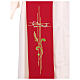 Diaconal stole in polyester with cross and ear of wheat symbols s4