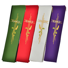 Stole: Stola da diacono 100% poliestere spiga e croce Stole: Stola da diacono 100% poliestere spiga e croce