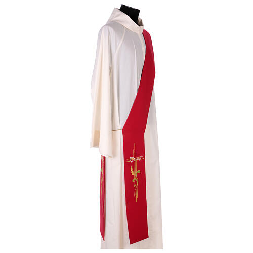 Embroidered Deacon Stole in polyester with cross and ear of wheat symbols 8
