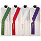 Embroidered Deacon Stole in polyester with cross and ear of wheat symbols s1