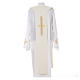 Liturgical Tristole in polyester with cross, lamp and ear of wheat symbols s6