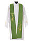 Liturgical Tristole in polyester with cross, lamp and ear of wheat symbols s9