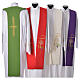 Tristole in polyester with chalice, host, grapes and Chi-rho sym s2