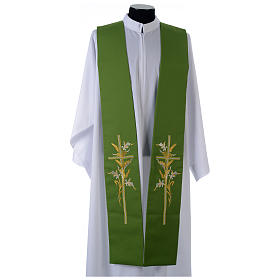 Tristole in polyester with cross and ears of wheat symbols