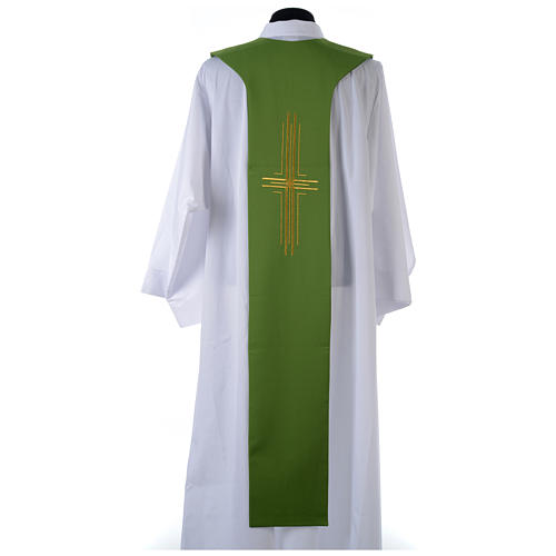 Deacon Tristole in polyester with cross and ears of wheat symbols 3