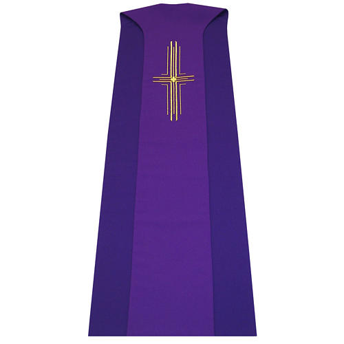 Religious Tristole in polyester with Chi-rho and Fish and Loaves symbols 2