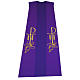 Religious Tristole in polyester with Chi-rho and Fish and Loaves symbols s1