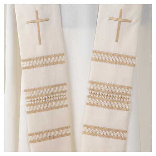 Stole in pure wool with cross and gigliuccio hemstitch Gamma 4
