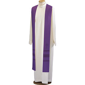 Clergy Stole in pure wool with cross and gigliuccio hemstitch