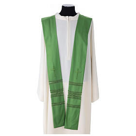 Clergy Stole in pure wool with cross and gigliuccio hemstitch Gamma