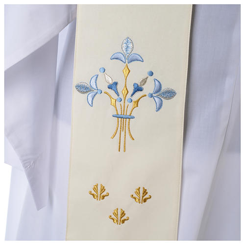 Marian stole in polyester with lilies Gamma 3