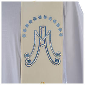 Marian Clergy Stole in polyester with lilies