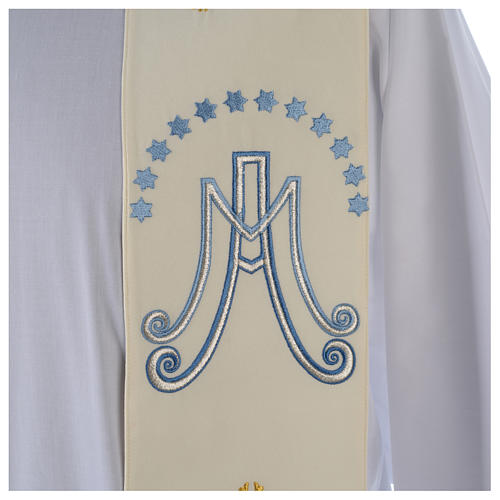 Marian Clergy Stole in polyester with lilies Gamma 2