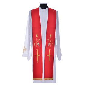 Priest Stole in polyester with cross embroidery Gamma