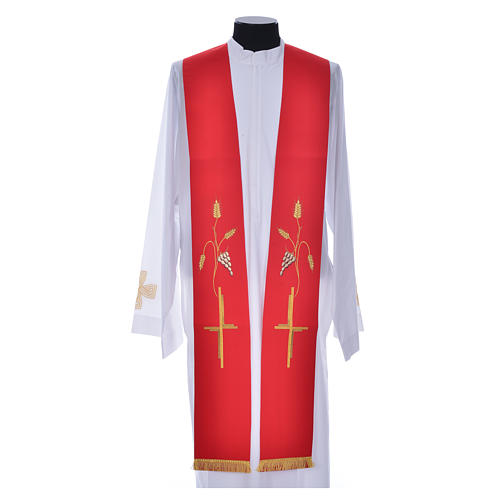Priest Stole in polyester with cross embroidery Gamma 2