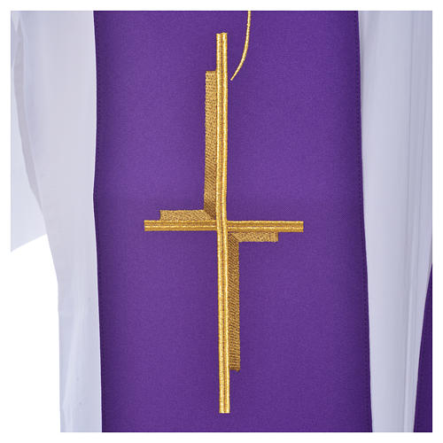 Priest Stole in polyester with cross embroidery Gamma 6