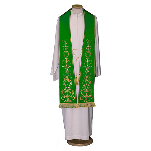 Clergy Stole in satin with floral embroidery Gamma 1