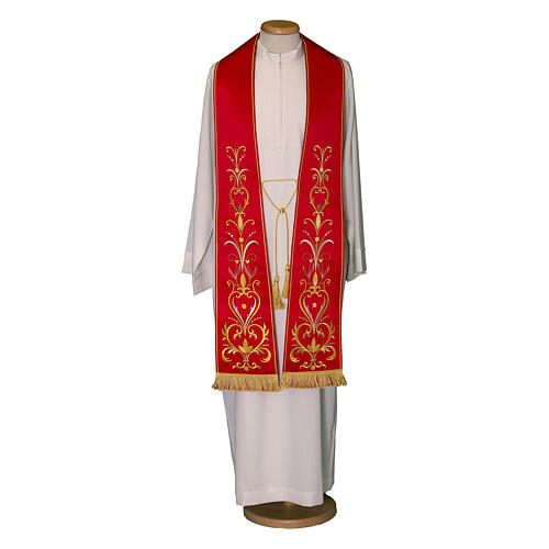 Clergy Stole in satin with floral embroidery Gamma 2