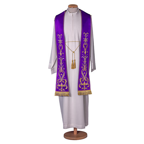 Clergy Stole in satin with floral embroidery Gamma 4